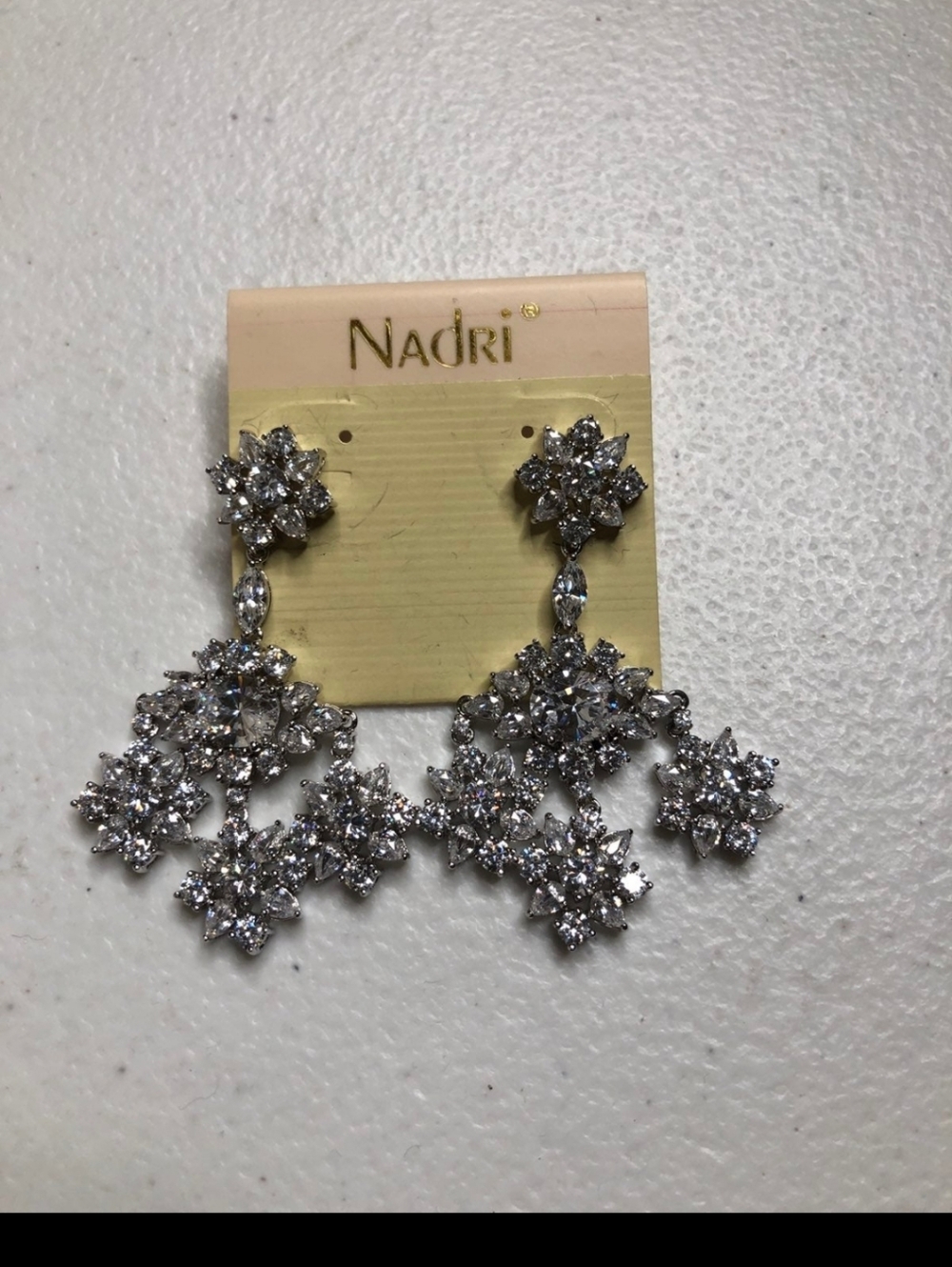 NWT Nadri Rhinestone Chandelier Earrings